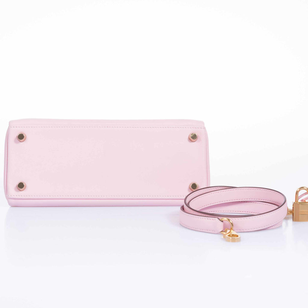 Hermès Kelly 25 Retourne Rose Sakura Swift Palladium Hardware