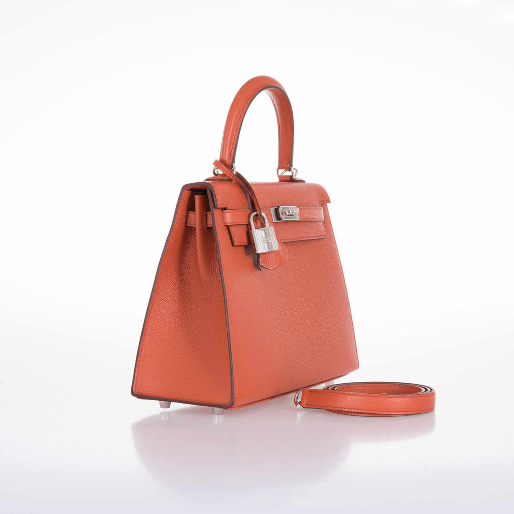 Hermès Kelly 25 Sellier Terre Battue Epsom Palladium Hardware