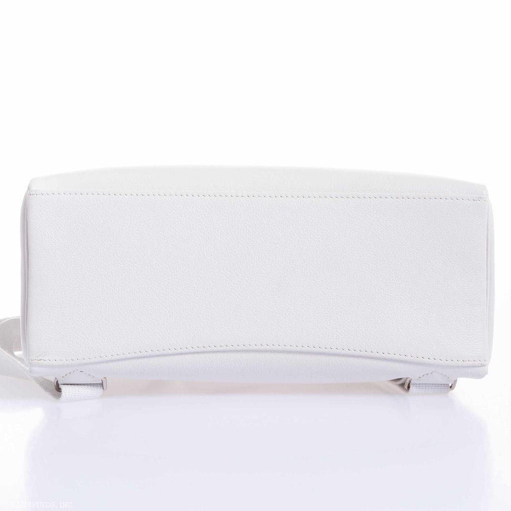 Hermès Kelly 27 Ado Backpack White Graine Palladium Hardware
