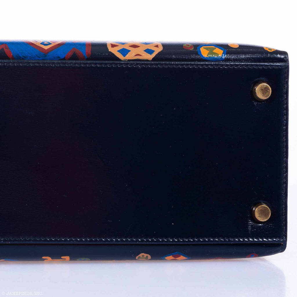 Hermès Kelly 28 Black Box Gold Hardware