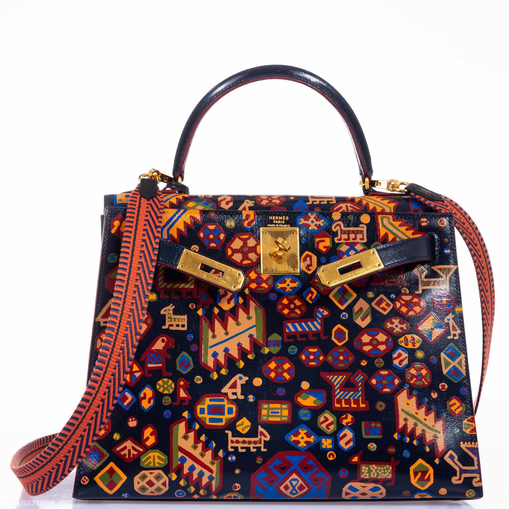 Hermès Kelly 28 Black Box Gold Hardware