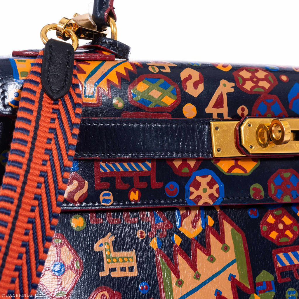 Hermès Kelly 28 Black Box Gold Hardware