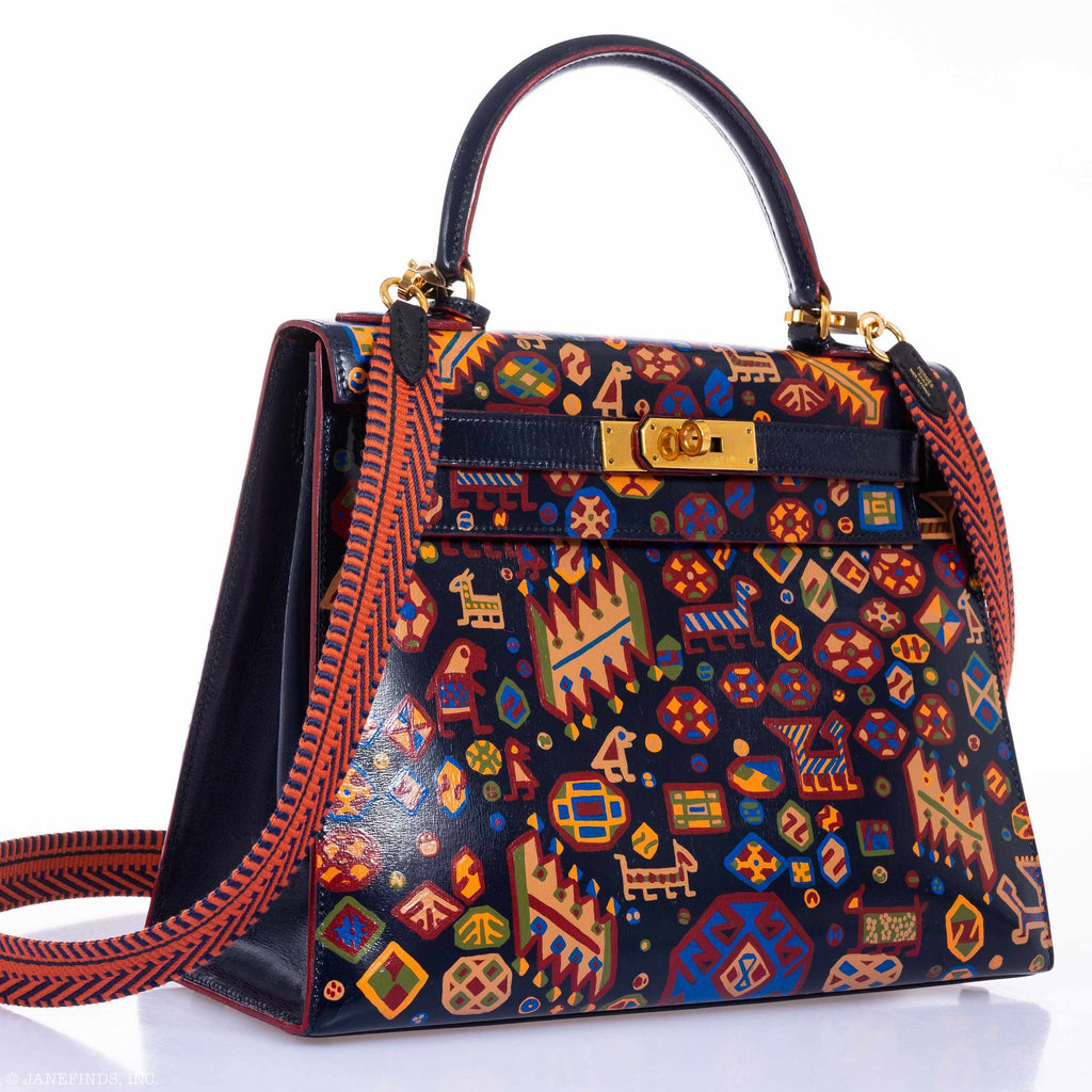 Hermès Kelly 28 Black Box Gold Hardware