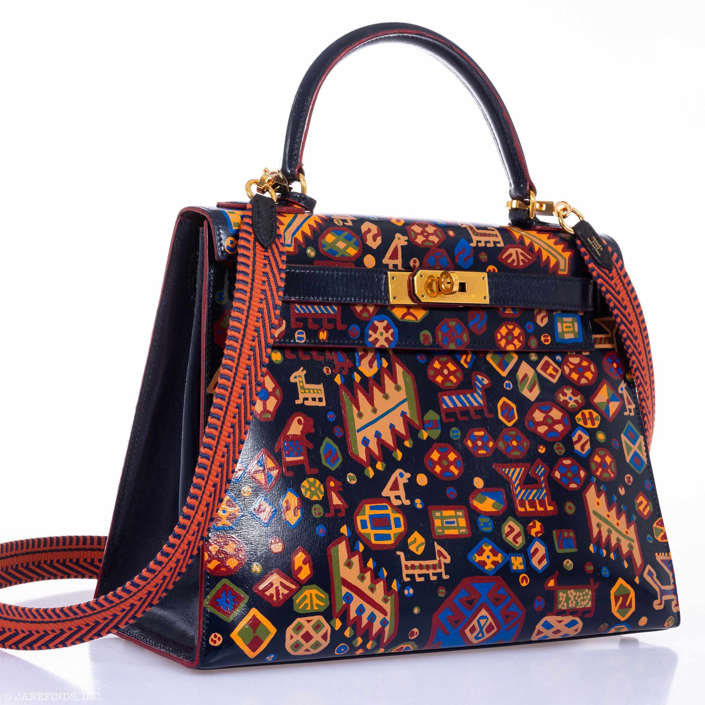 Hermès Kelly 28 Black Box Gold Hardware