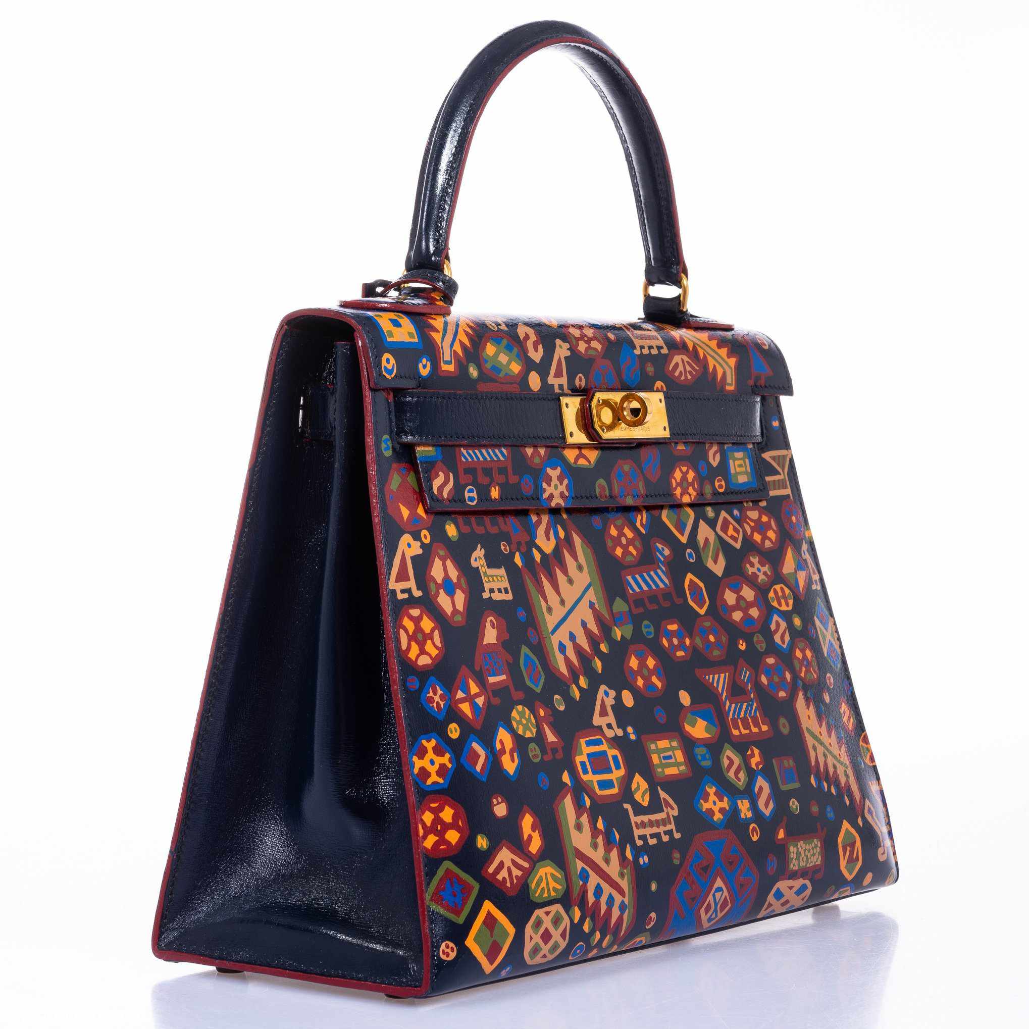 Hermès Kelly 28 Black Box Gold Hardware