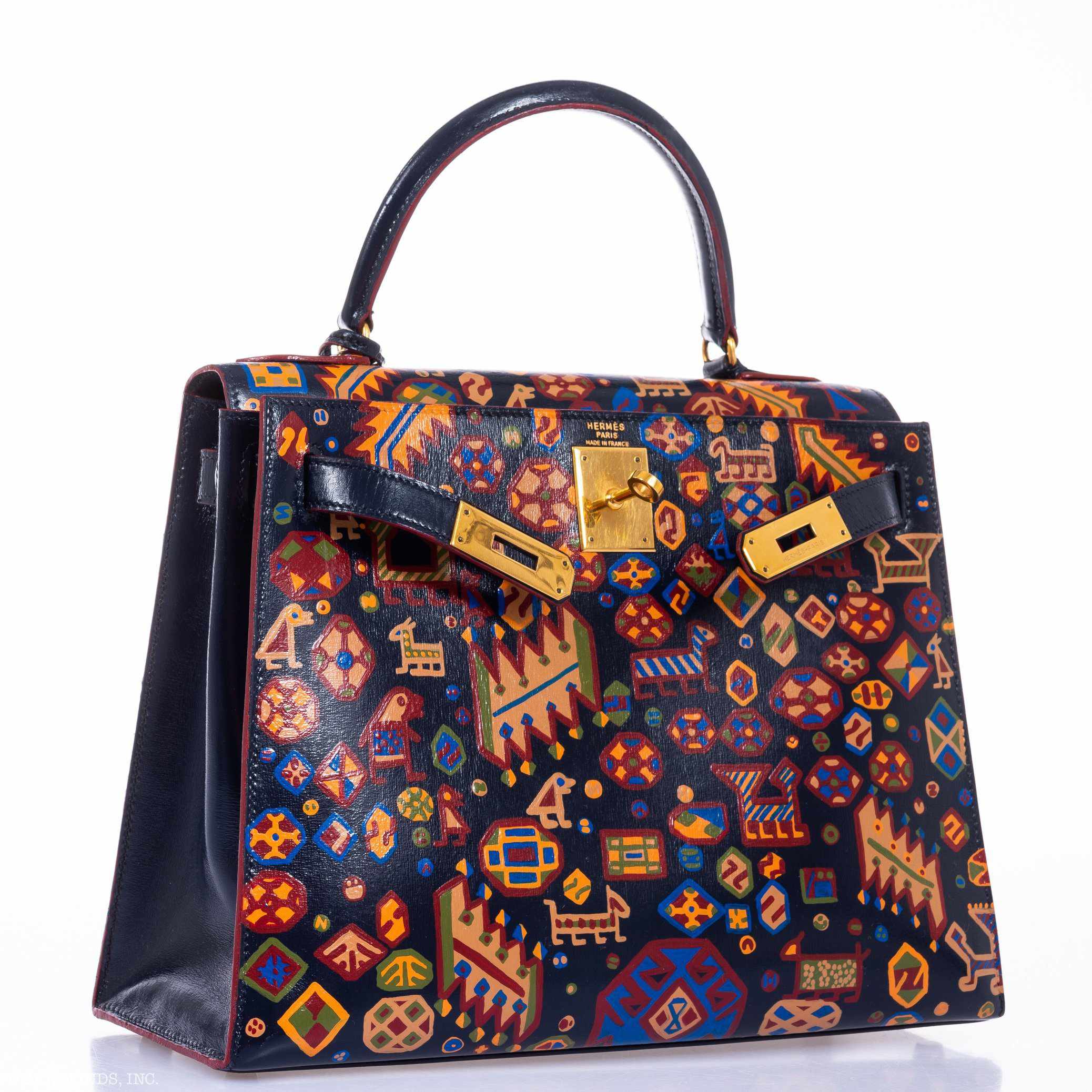 Hermès Kelly 28 Black Box Gold Hardware
