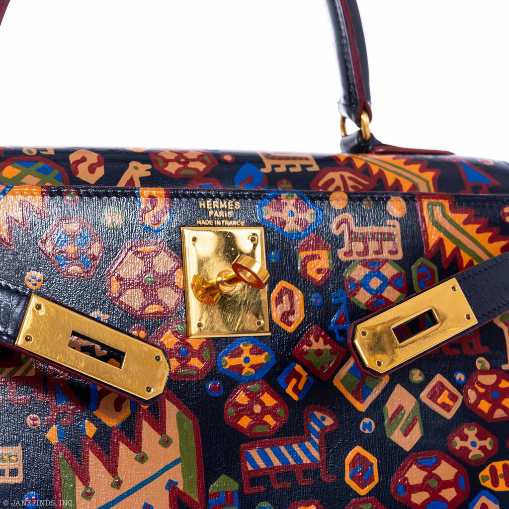 Hermès Kelly 28 Black Box Gold Hardware