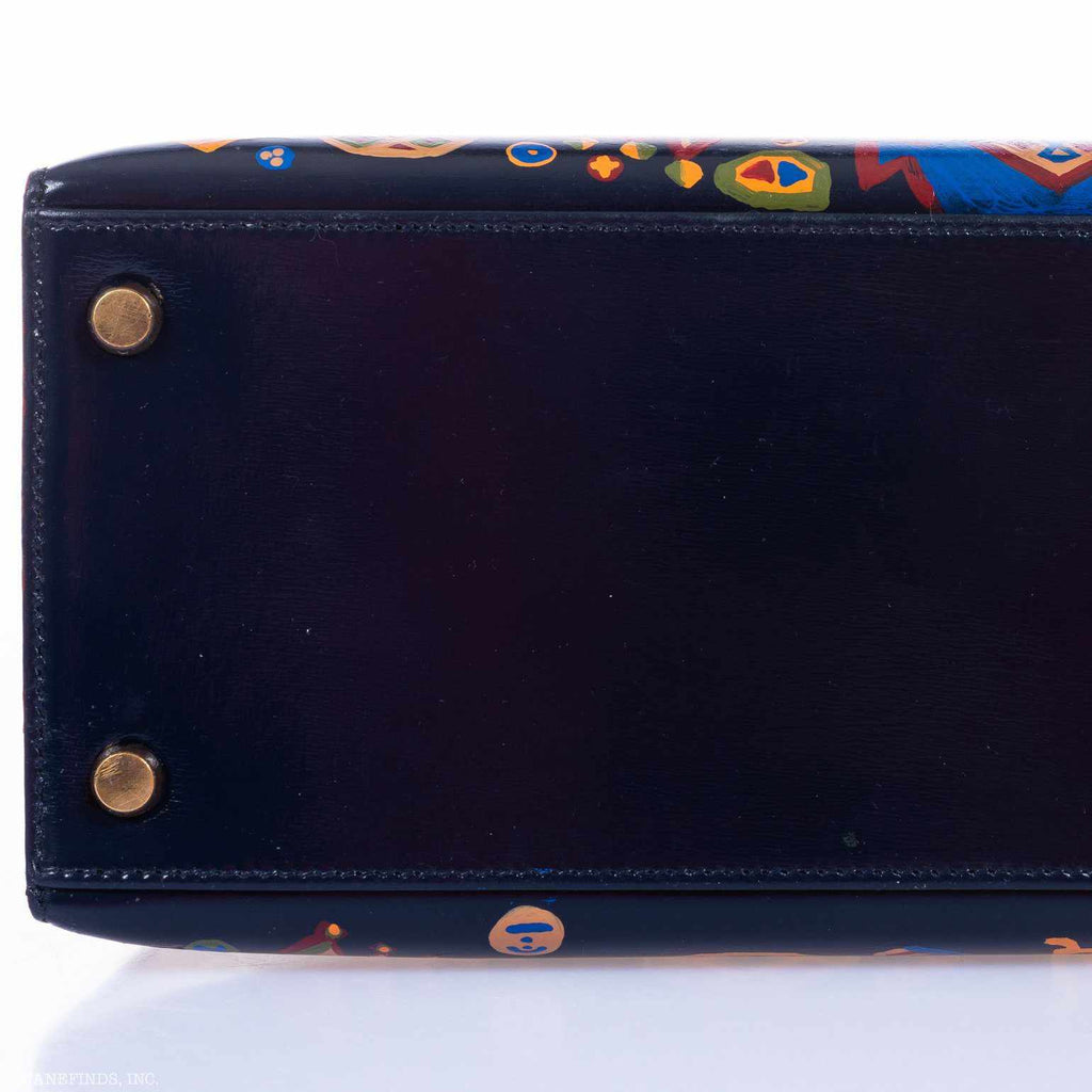 Hermès Kelly 28 Black Box Gold Hardware