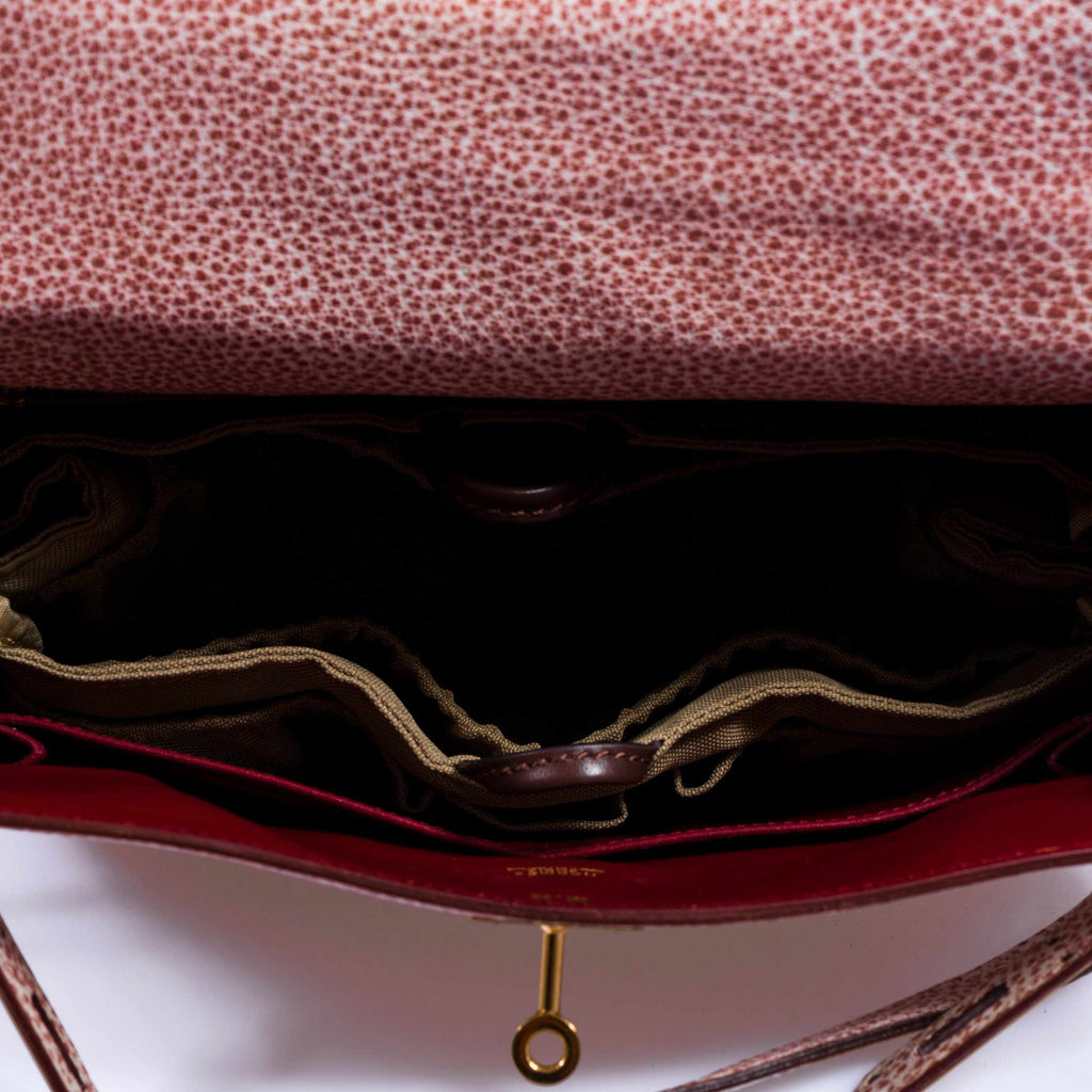 Hermès Kelly 28 Dalmatian Pink Buffalo Gold Hardware
