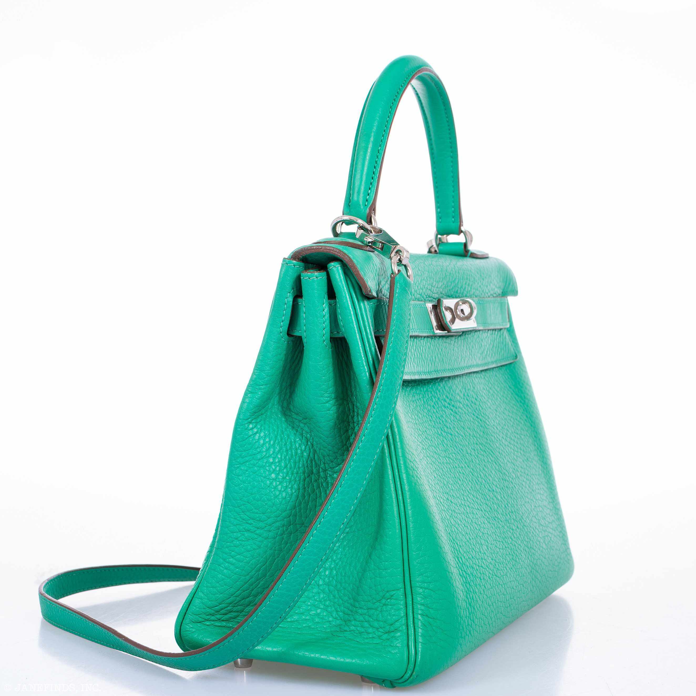 Hermès Kelly 28 Menthe Togo Palladium Hardware