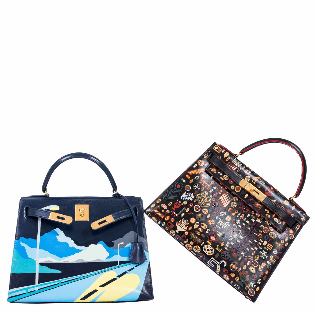 Hermès Kelly 28 Navy Box Gold Hardware “Endless Road”