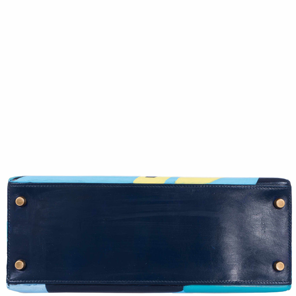 Hermès Kelly 28 Navy Box Gold Hardware “Endless Road”