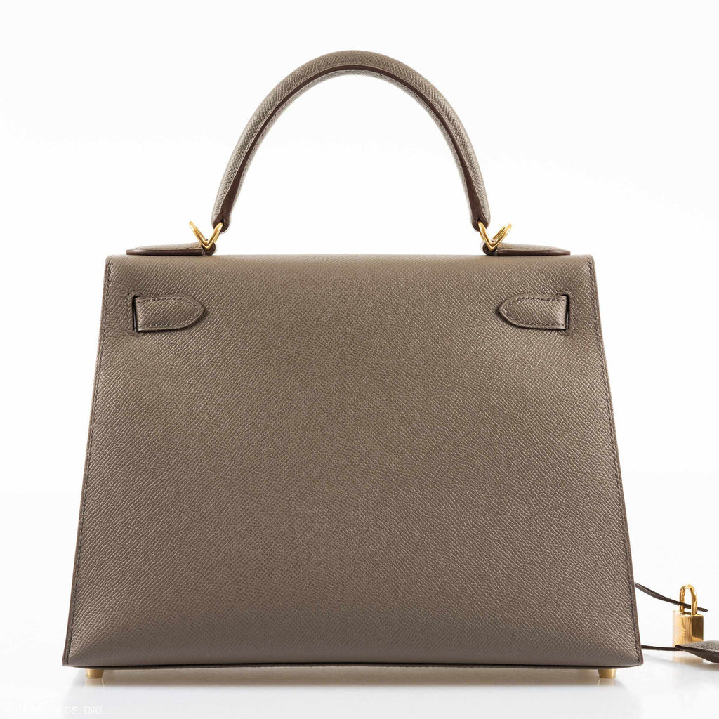 Hermès Kelly 28 Sellier Etain Epsom Gold Hardware - 2019