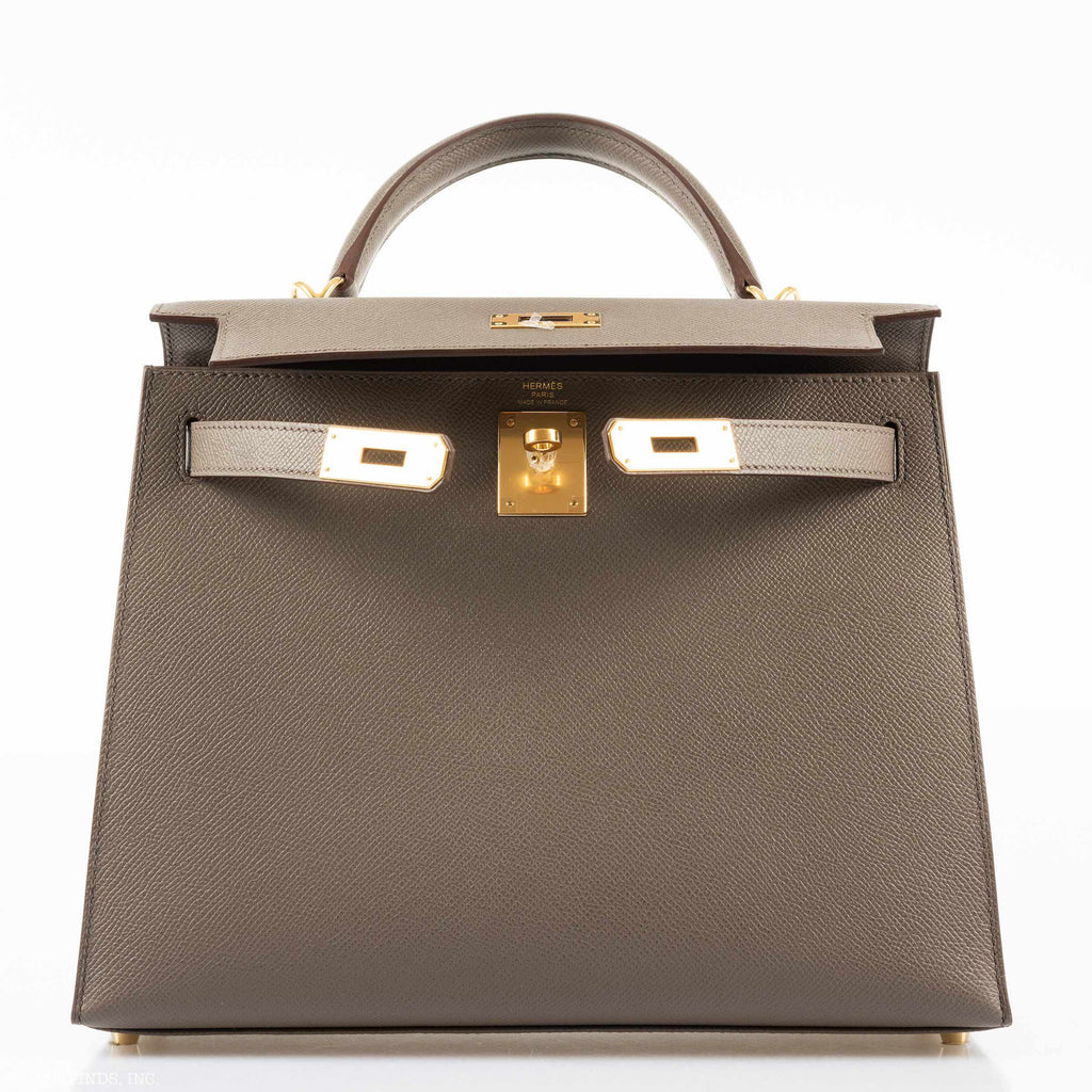 Hermès Kelly 28 Sellier Etain Epsom Gold Hardware - 2019