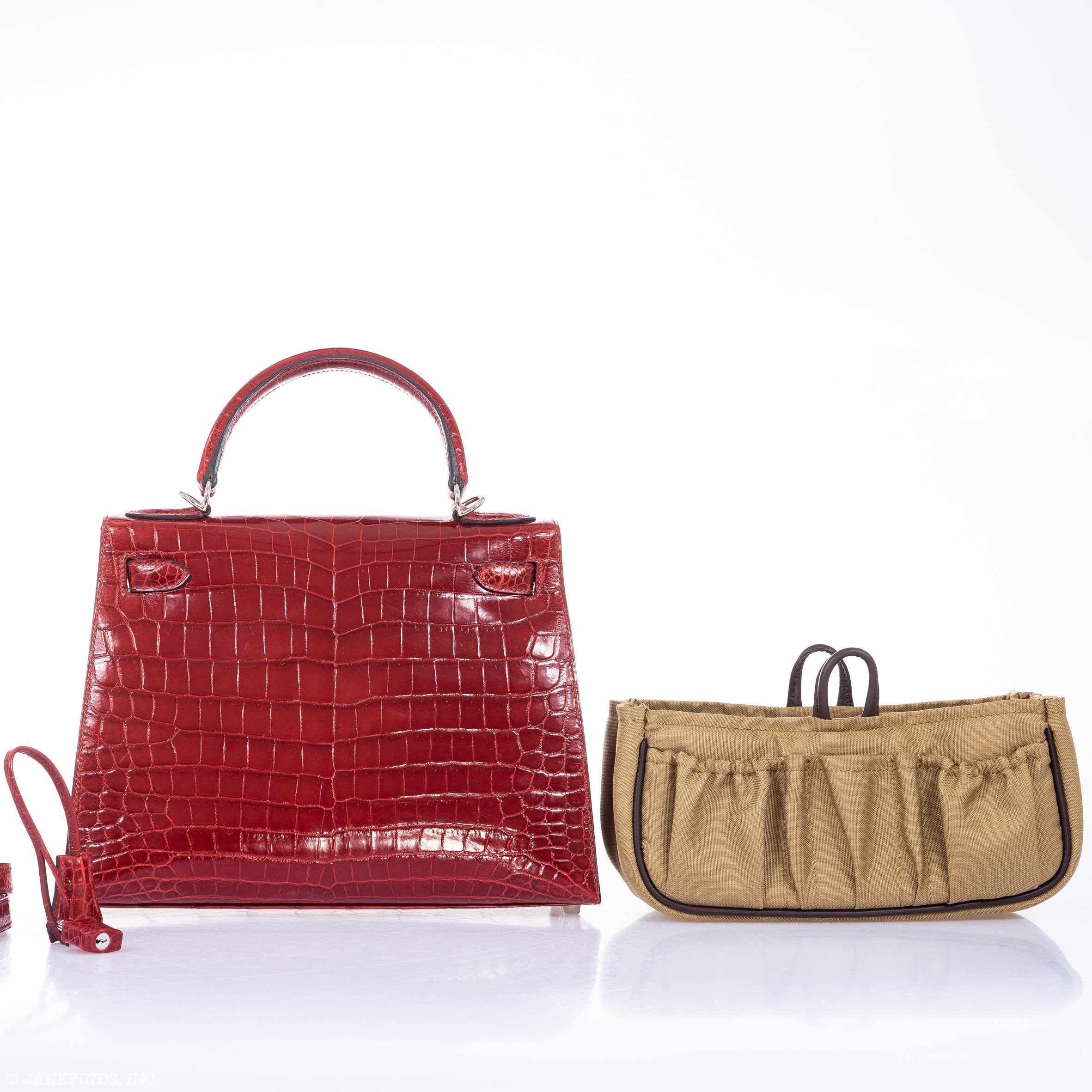 Hermès Kelly 28 Sellier Rouge H Niloticus Crocodile Palladium Hardware