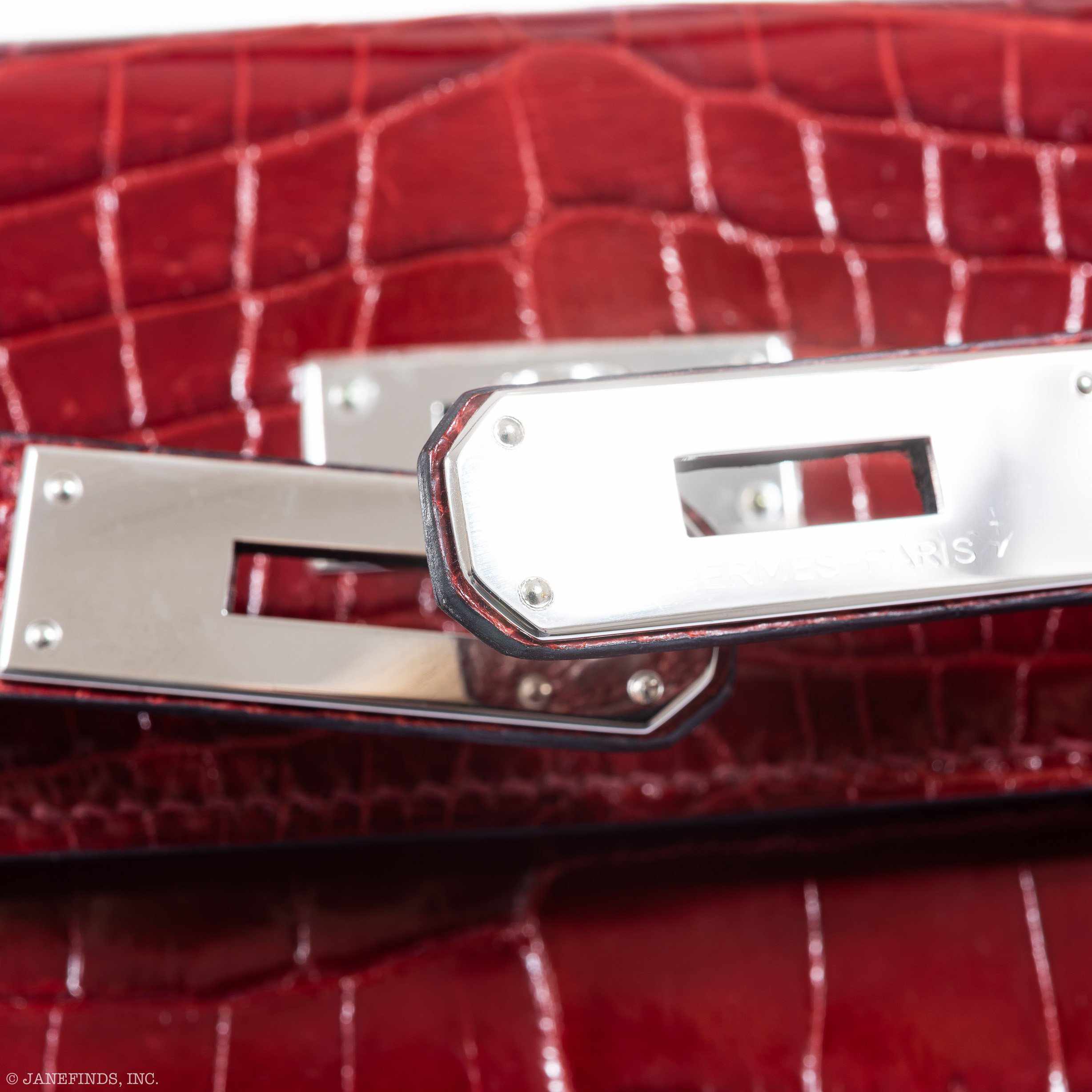 Hermès Kelly 28 Sellier Rouge H Niloticus Crocodile Palladium Hardware