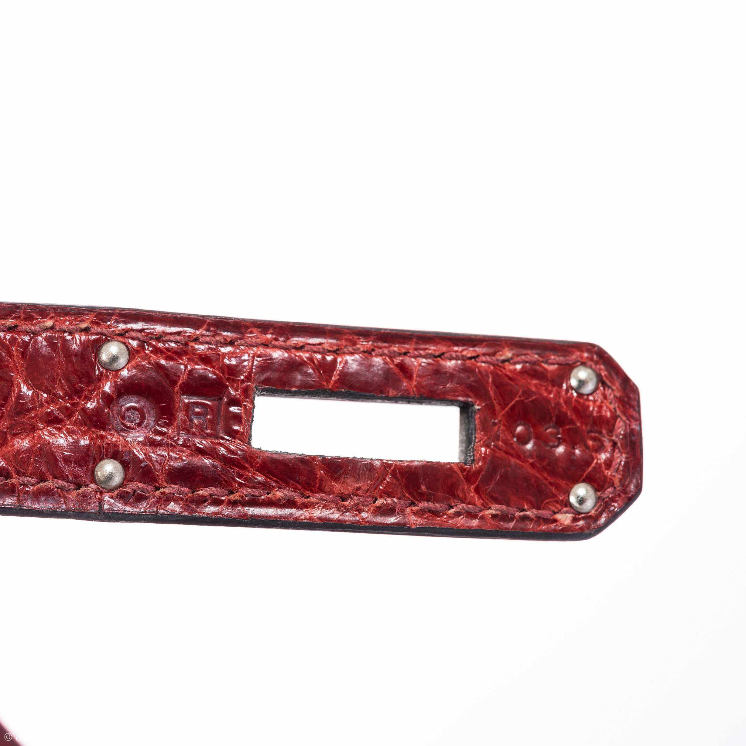 Hermès Kelly 28 Sellier Rouge H Niloticus Crocodile Palladium Hardware