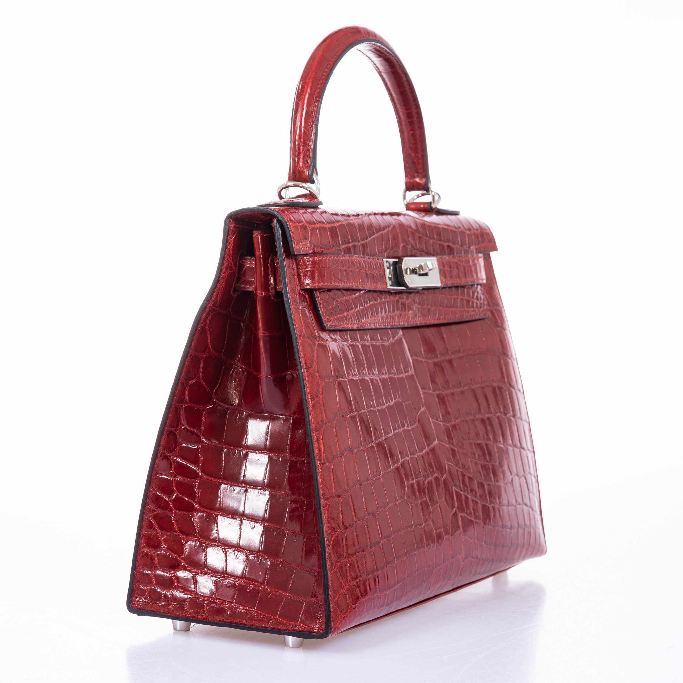 Hermès Kelly 28 Sellier Rouge H Niloticus Crocodile Palladium Hardware