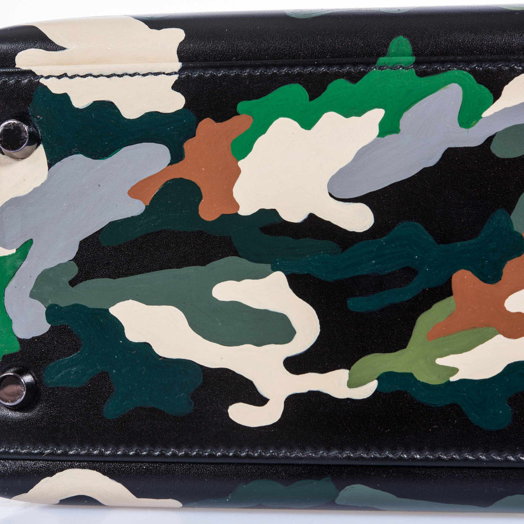 Hermès Kelly 32 Black Box Camouflage Ruthenium Hardware