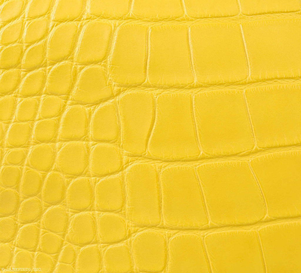 Hermès Kelly 32 Retourne Mimosa Matte Alligator Palladium Hardware
