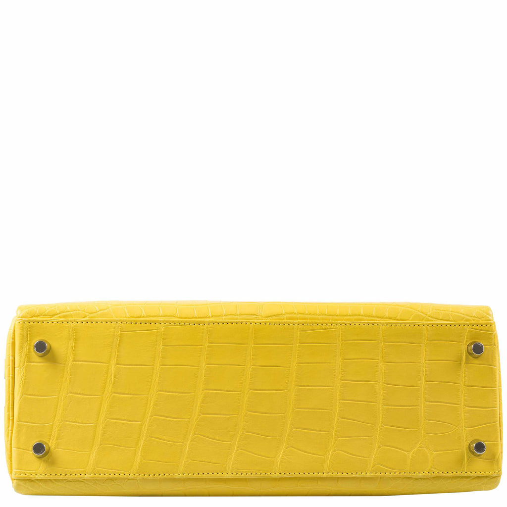 Hermès Kelly 32 Retourne Mimosa Matte Alligator Palladium Hardware
