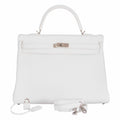 Hermès Kelly 35 White Togo Palladium Hardware
