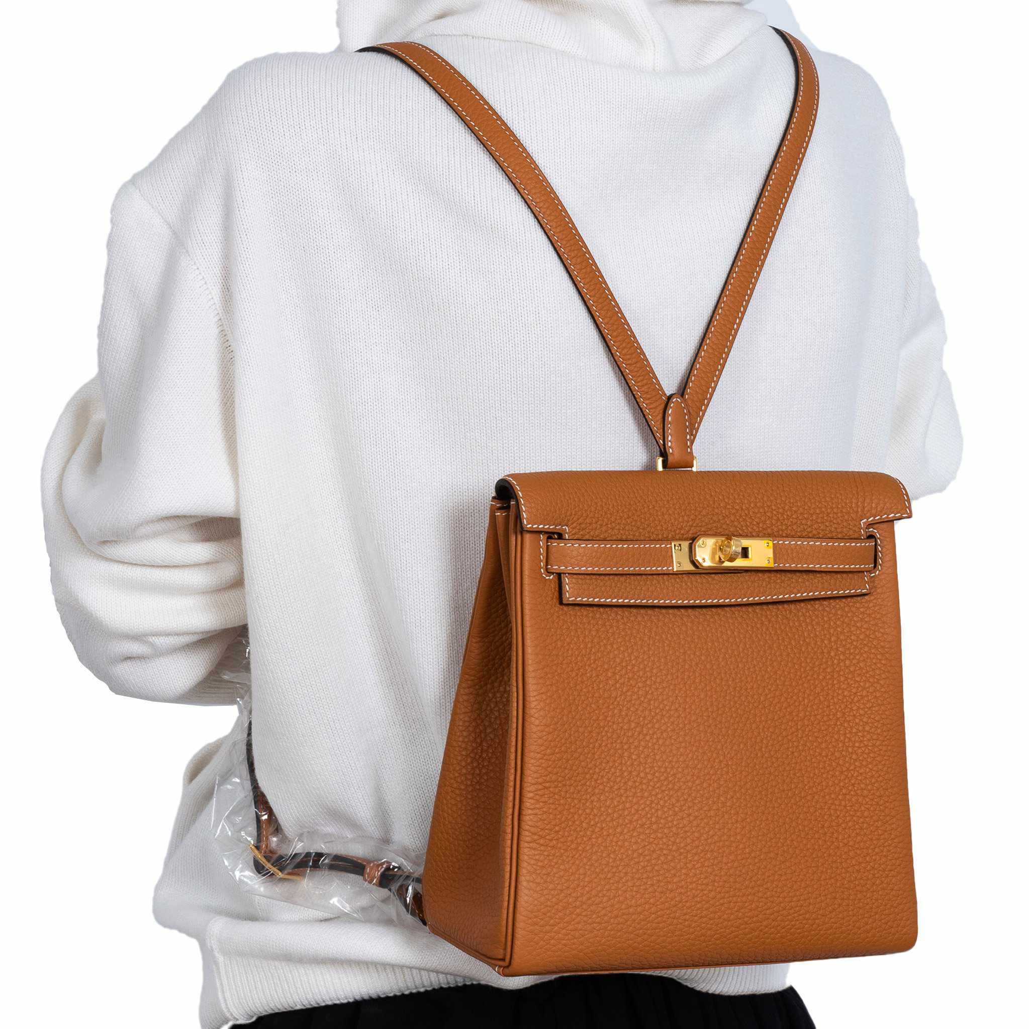Hermès Kelly Ado II Backpack Gold Clemence Gold Hardware