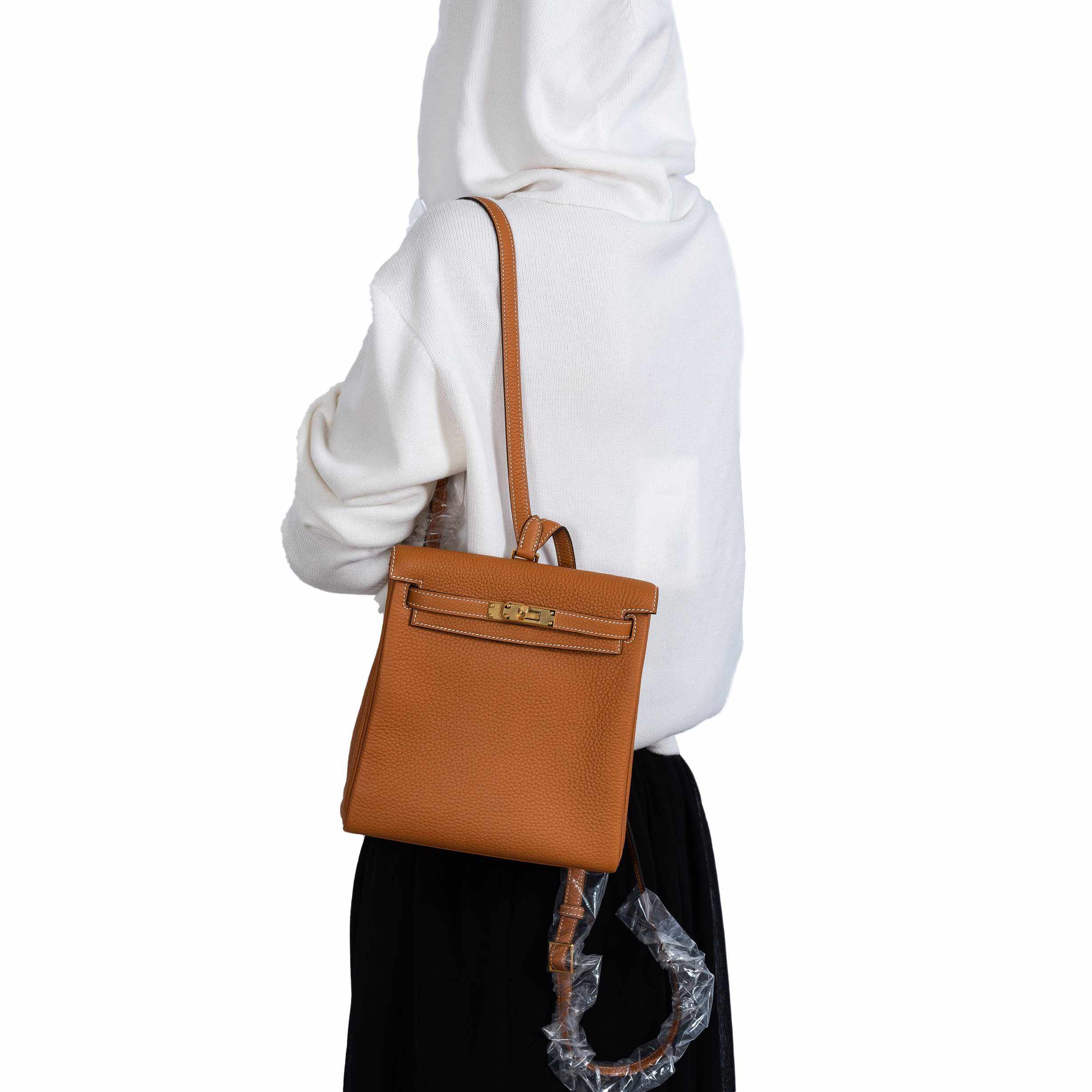 Hermès Kelly Ado II Backpack Gold Clemence Gold Hardware
