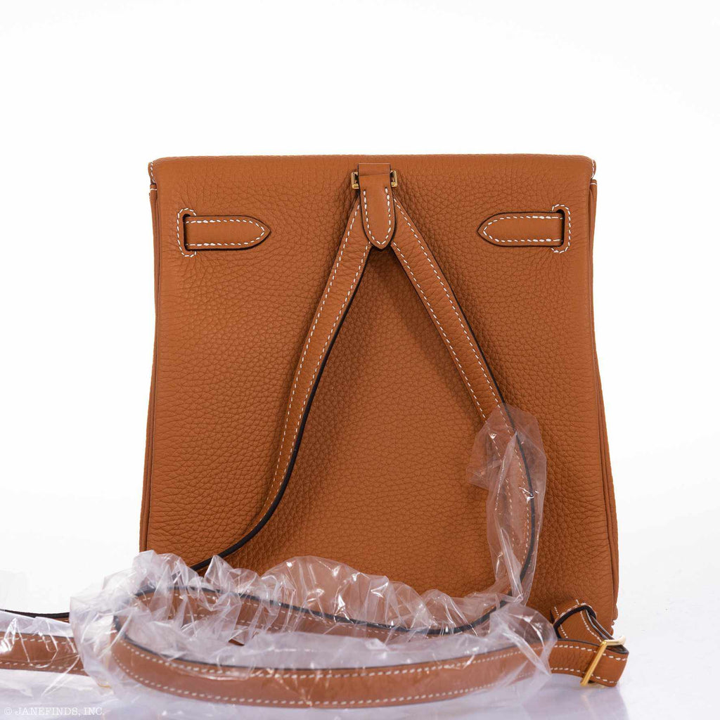 Hermès Kelly Ado II Backpack Gold Clemence Gold Hardware