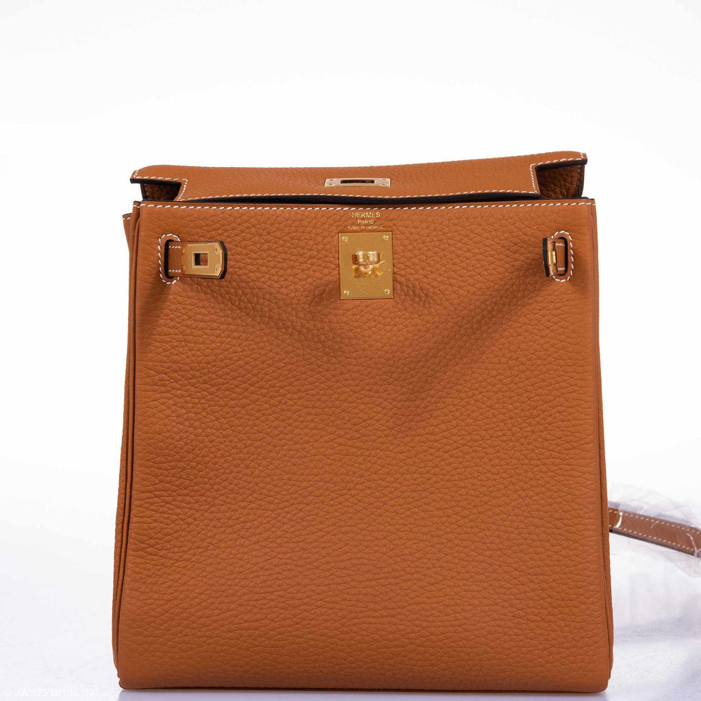 Hermès Kelly Ado II Backpack Gold Clemence Gold Hardware