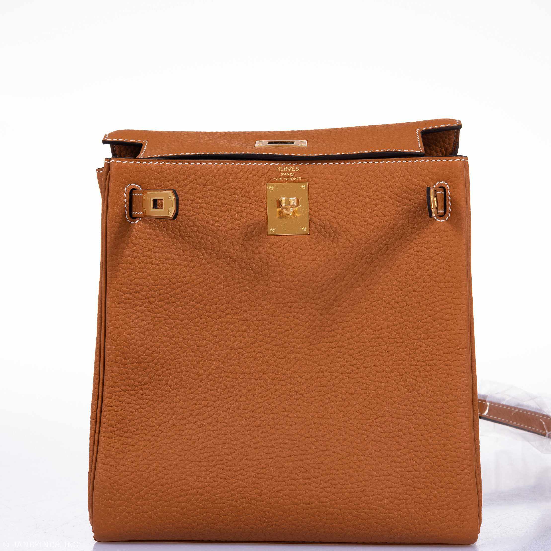 Hermès Kelly Ado II Backpack Gold Clemence Gold Hardware