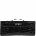 Hermès Kelly Cut Pochette Black Niloticus Crocodile Palladium Hardware