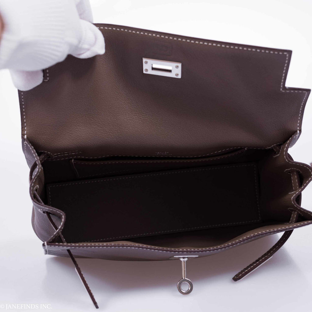 Hermès Kelly Danse Etoupe Swift Palladium Hardware