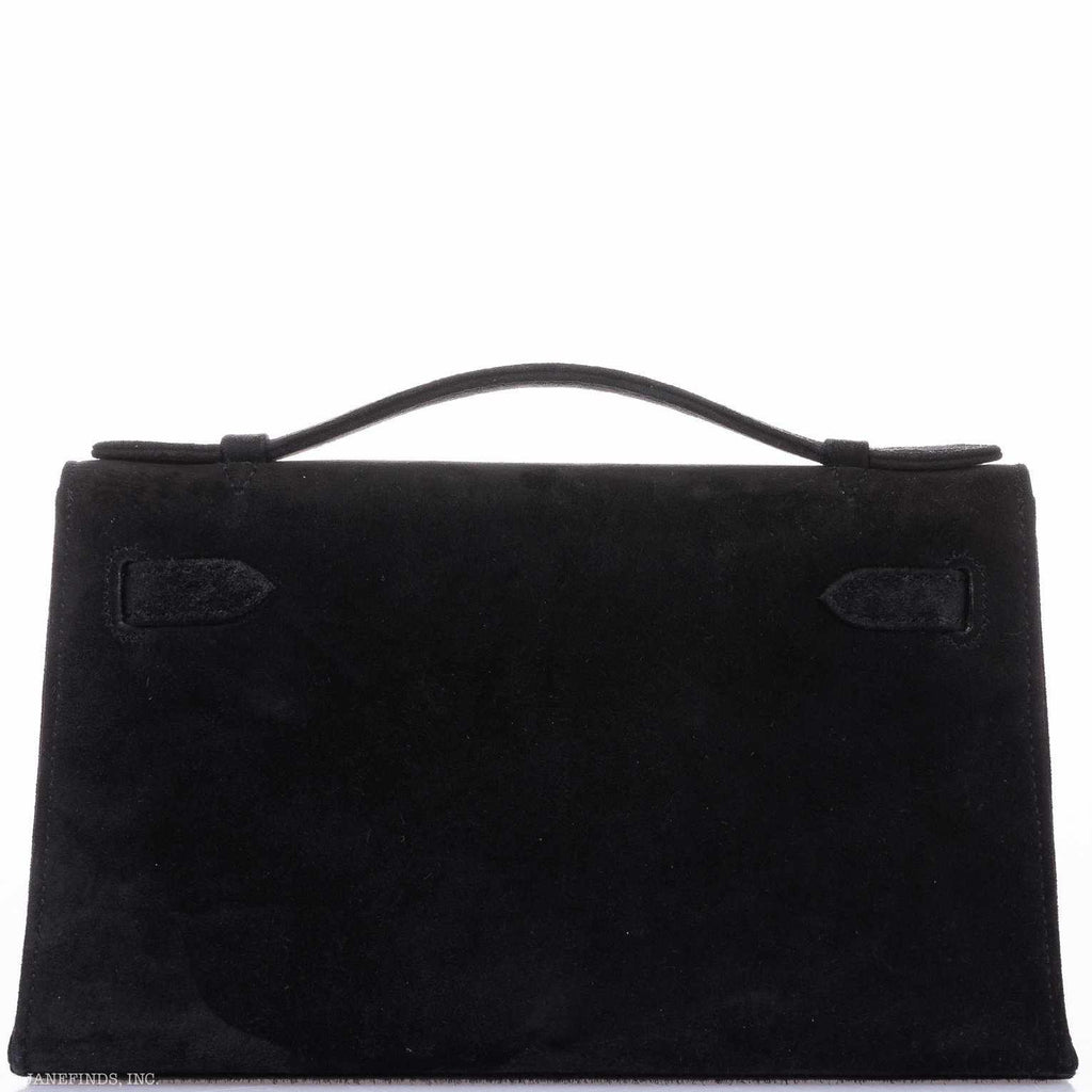 Hermès Kelly Doblis Mini Pochette Black Veau Suede