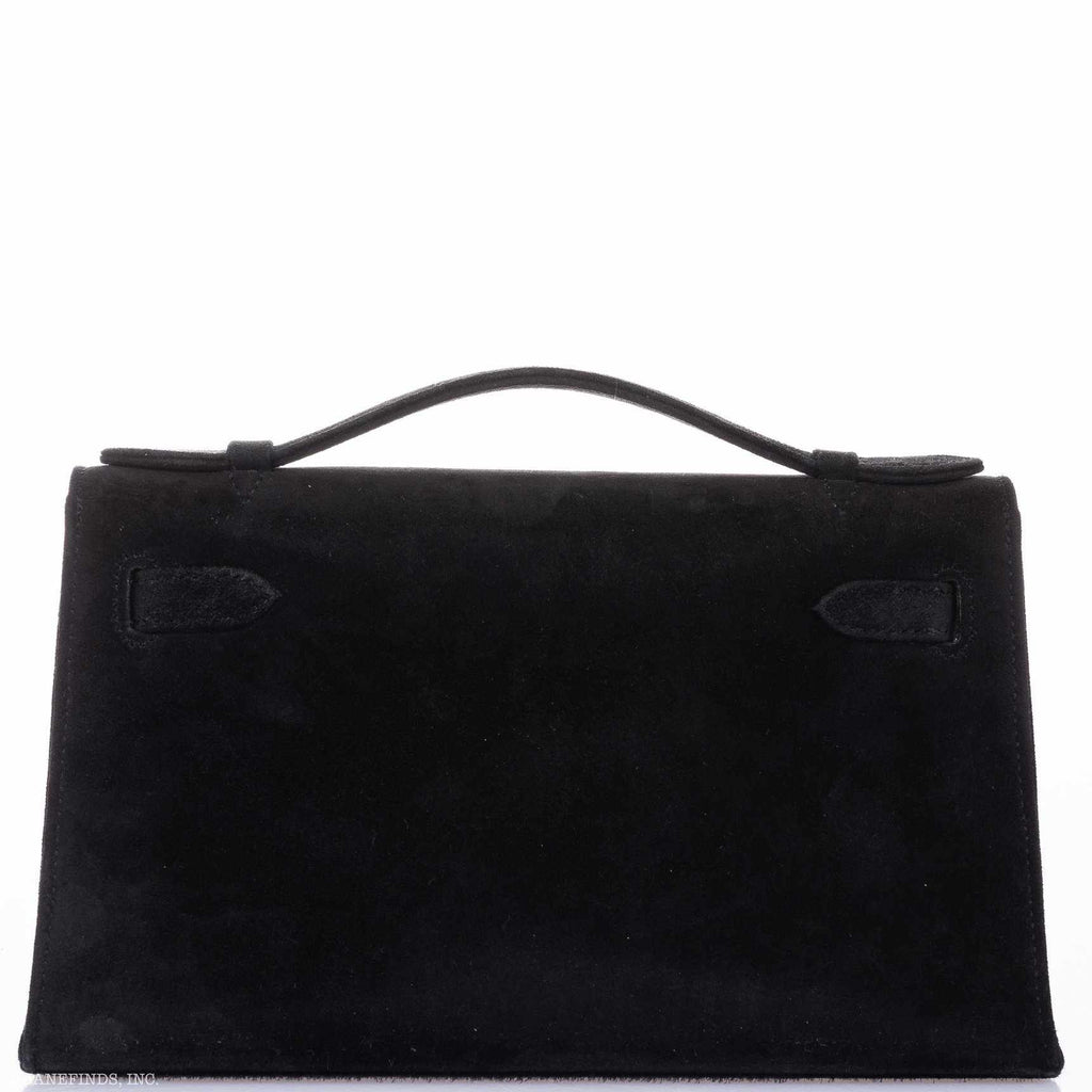Hermès Kelly Doblis Mini Pochette Black Veau Suede