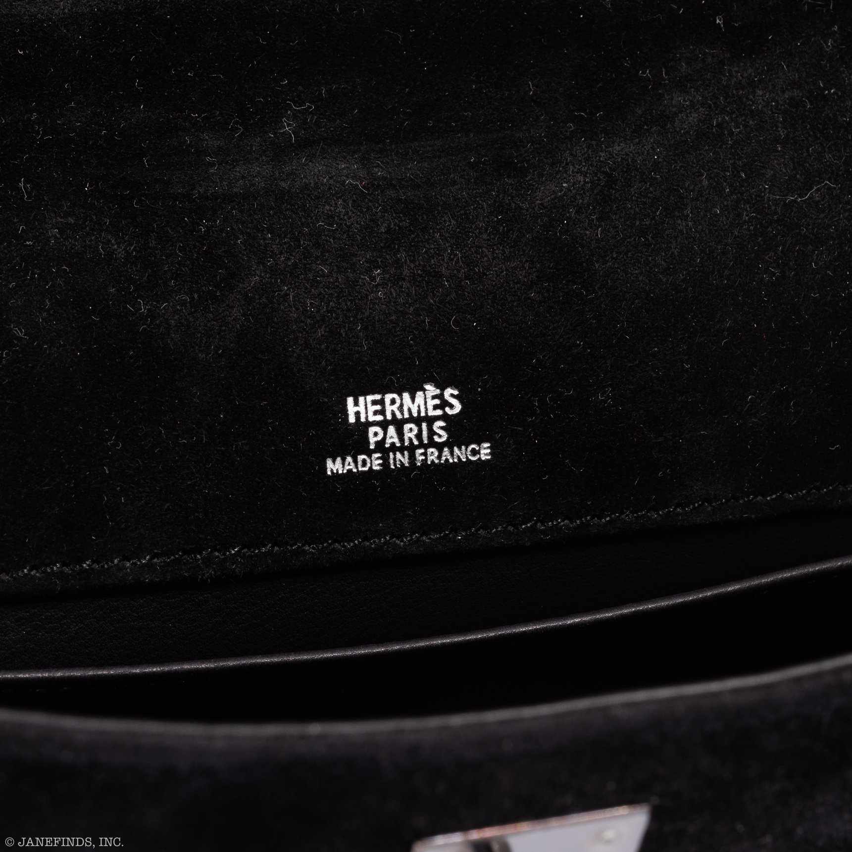 Hermès Kelly Doblis Mini Pochette Black Veau Suede - Rare