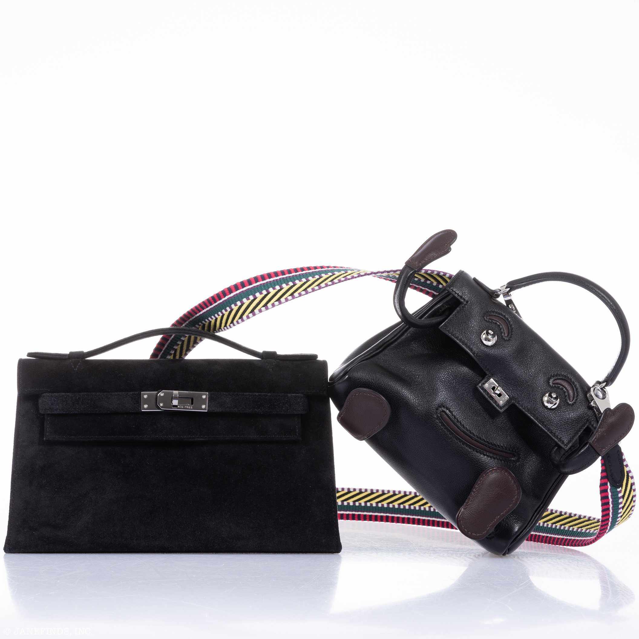Hermès Kelly Doblis Mini Pochette Black Veau Suede - Rare