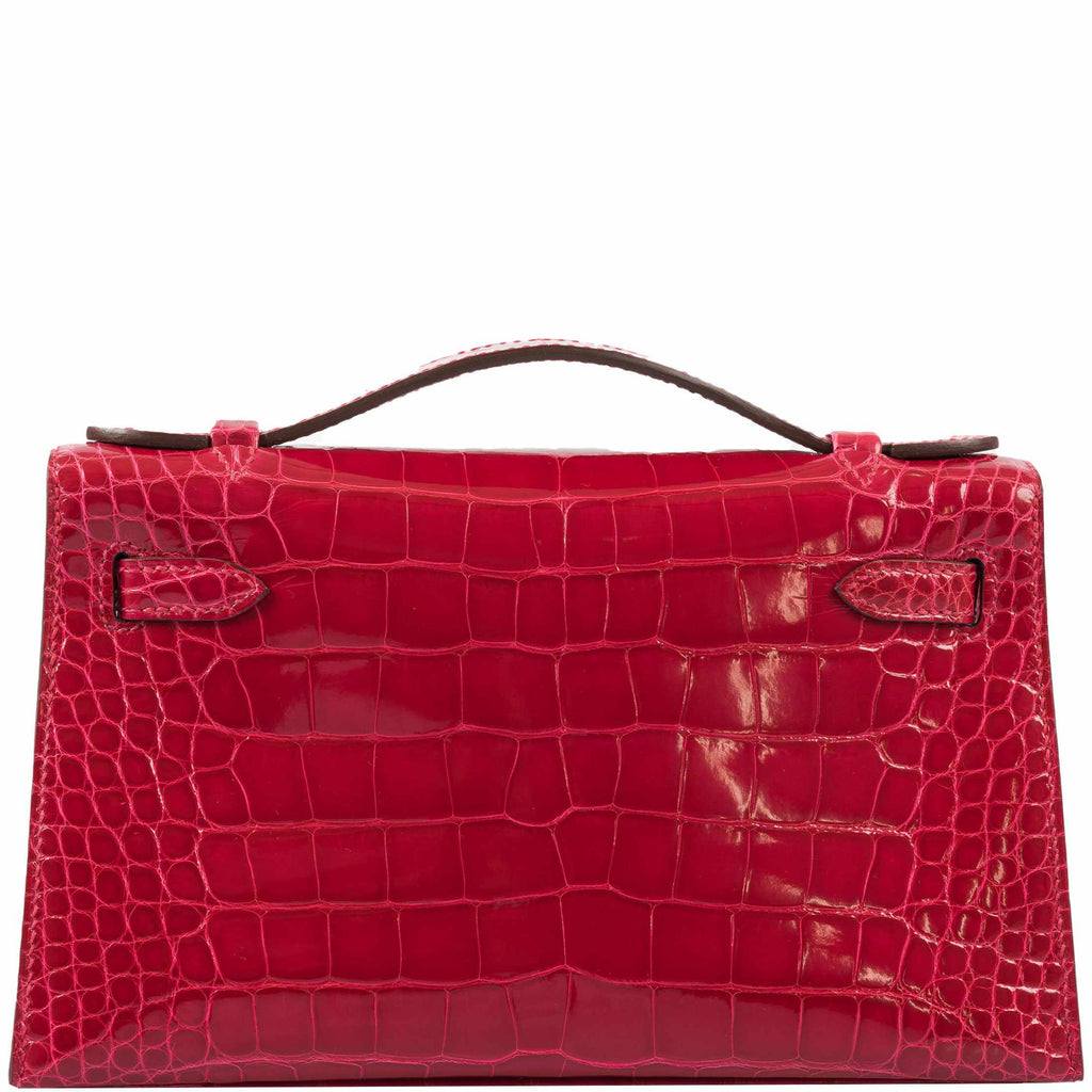 Hermès Kelly Mini Pochette Braise Shiny Alligator Gold Hardware