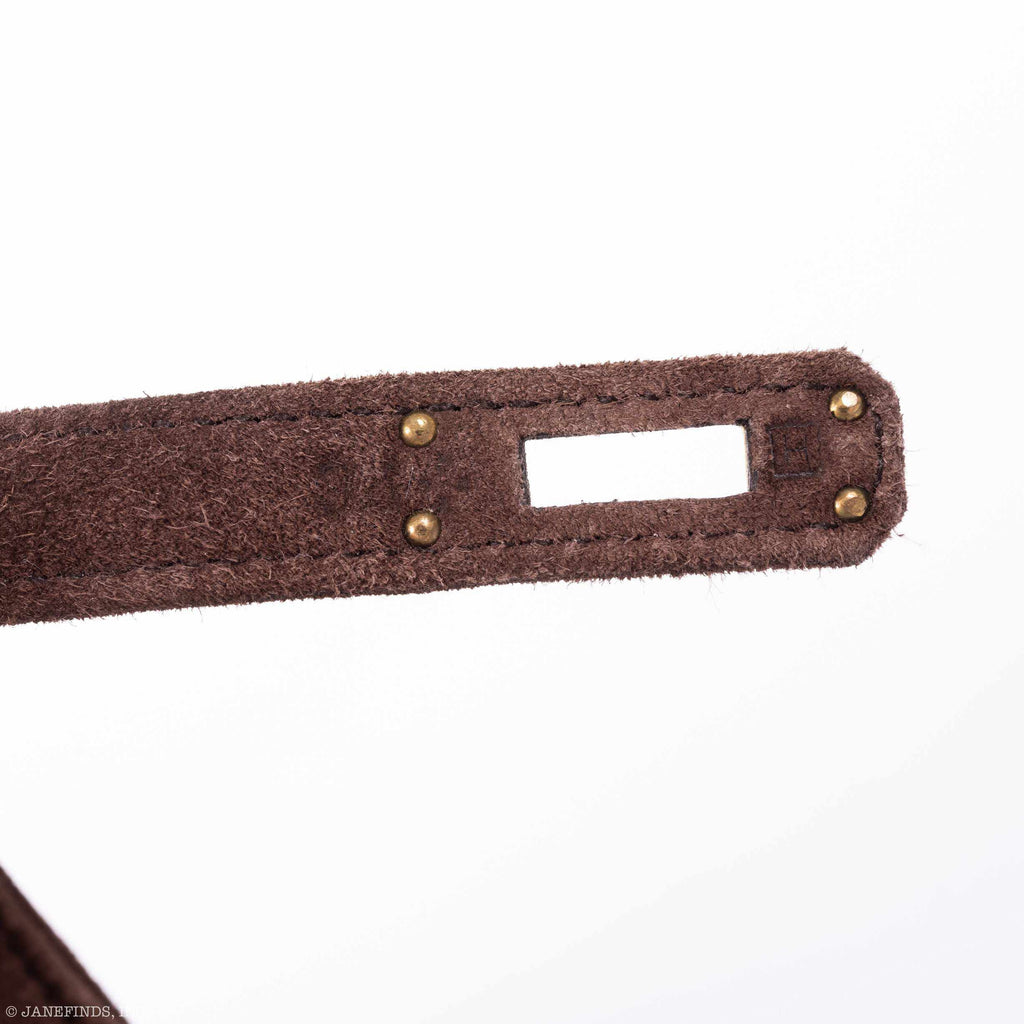 Hermès Kelly Mini Pochette Chocolate Veau Doblis Suede Gold Hardware