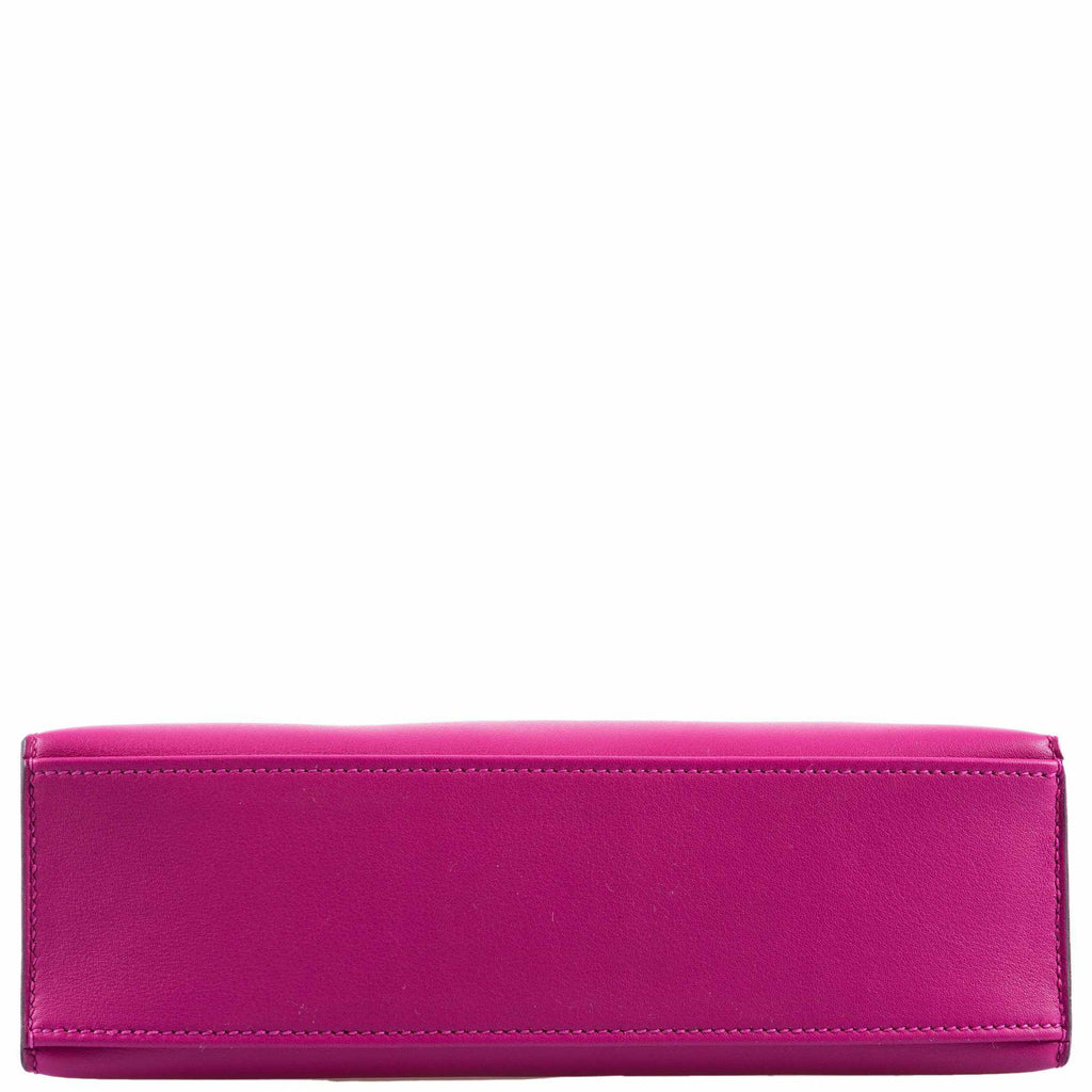 Hermès Kelly Mini Pochette Rose Pourpre Swift Palladium Hardware