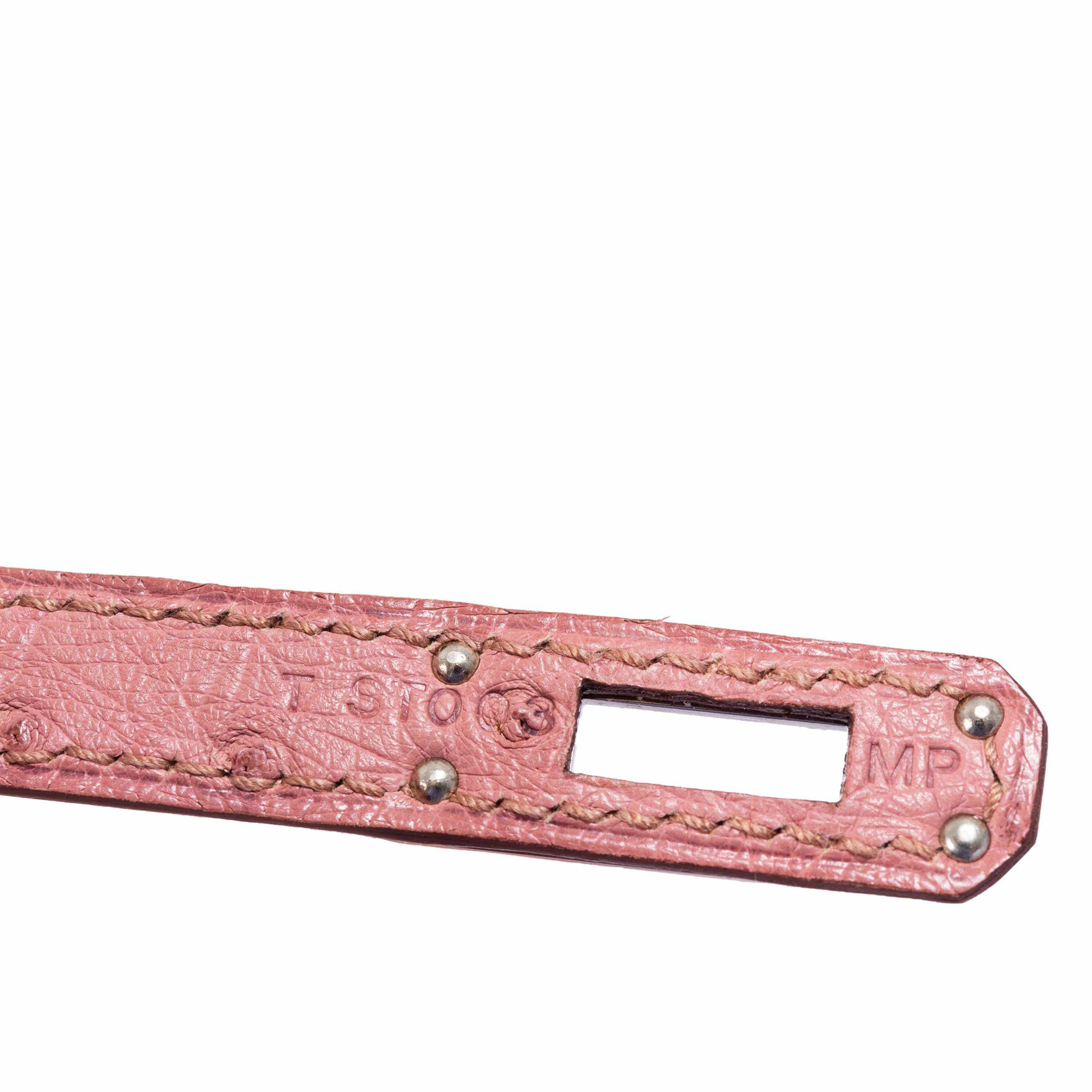 Hermès Kelly Ostrich Terre Cuite Clutch Pochette Palladium Hardware