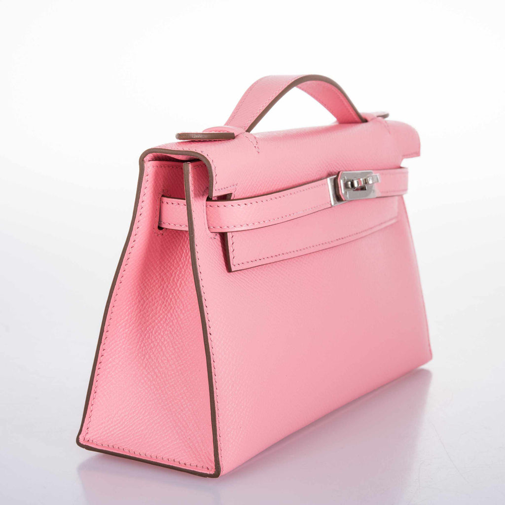 Hermès Kelly Pochette Rose Confetti Epsom Palladium Hardware