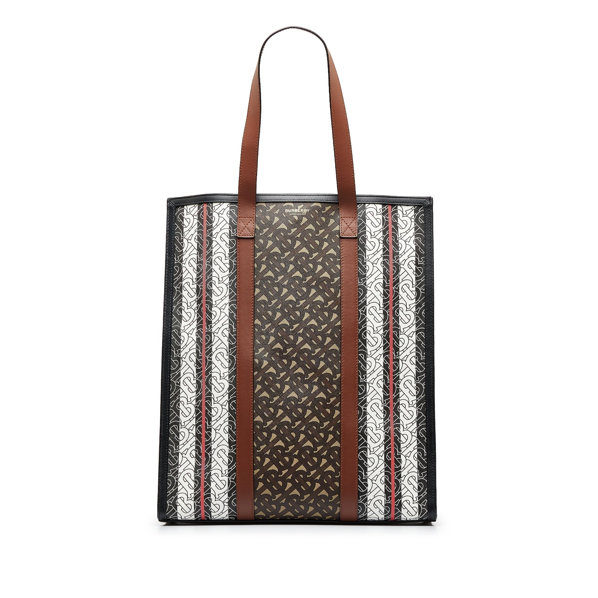 Brown Burberry Monogram Stripe E Tote Bag
