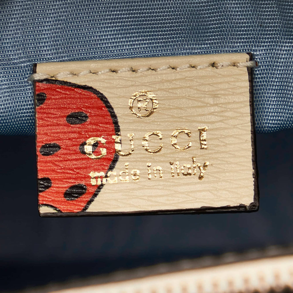 Gucci Zumi Handbag White Strawberry Leather