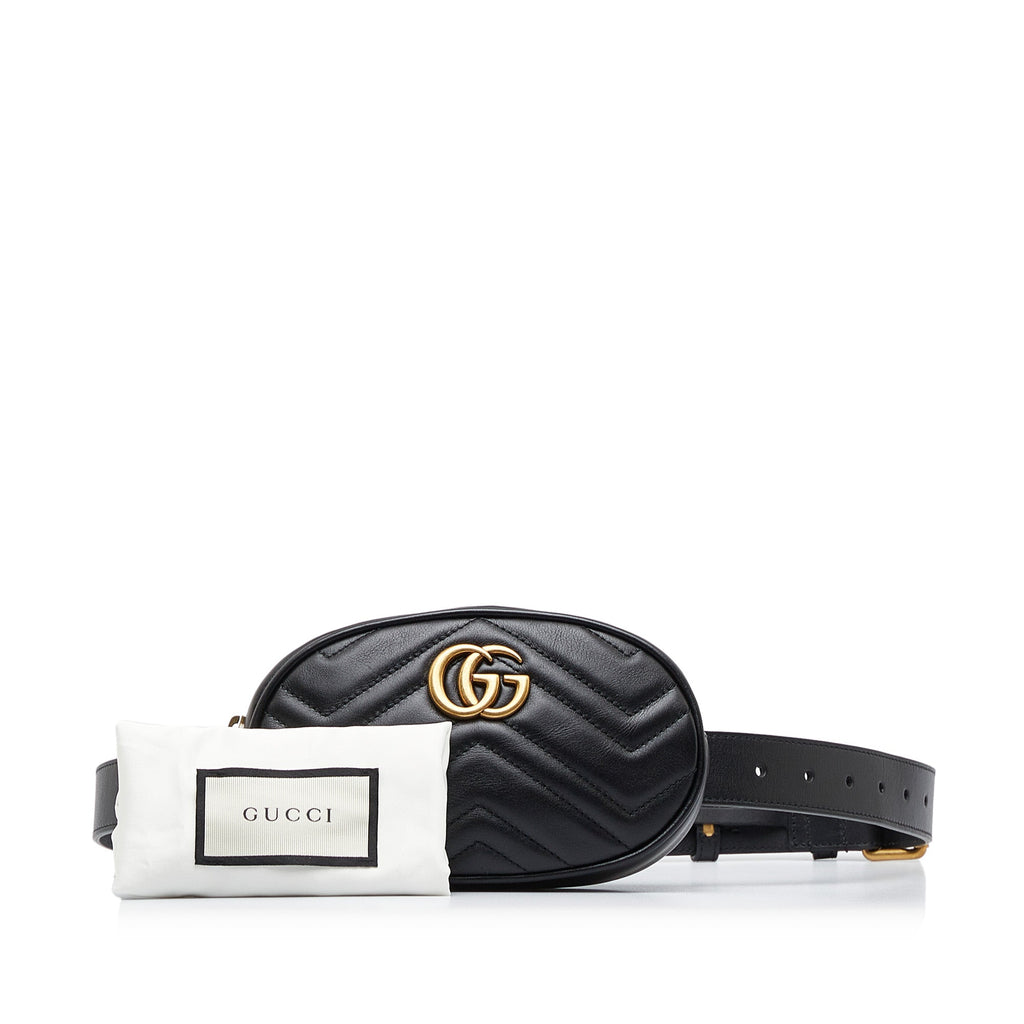 Gucci GG Marmont Belt Bag Black Matelassé