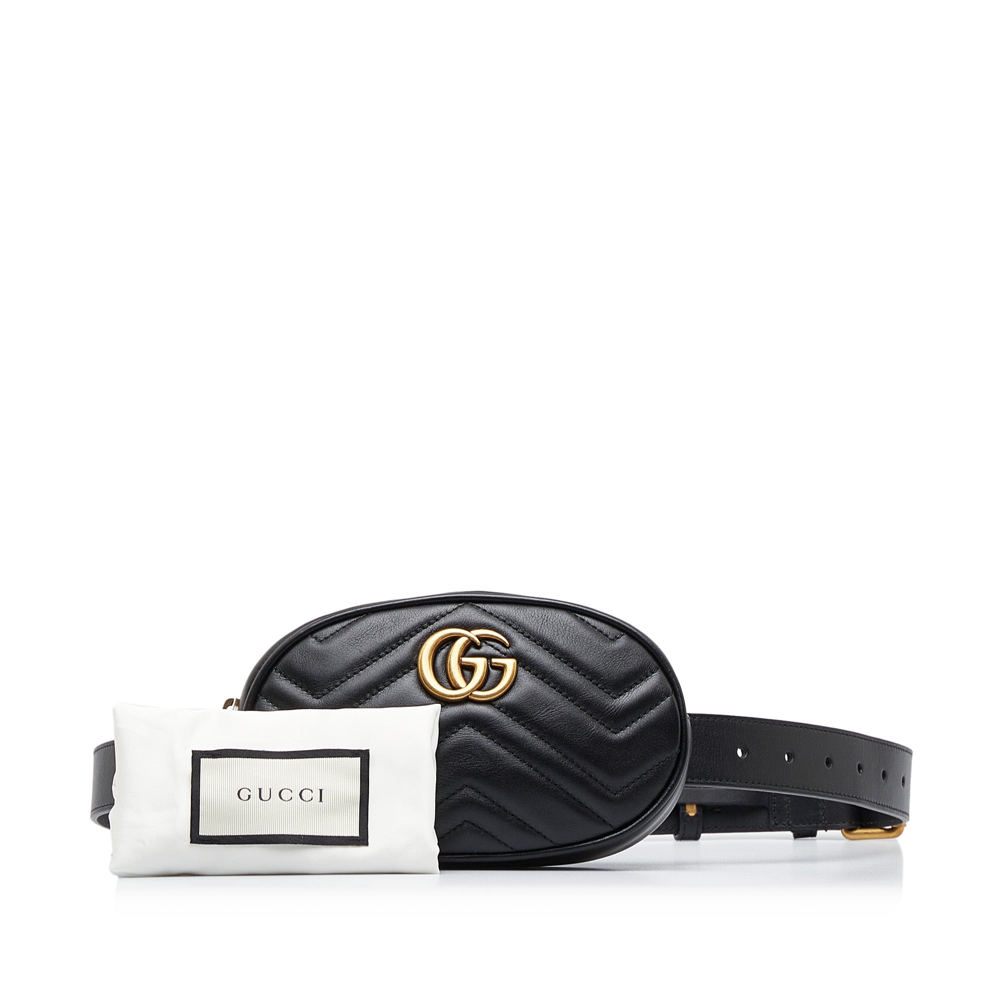 Gucci GG Marmont Belt Bag Black Matelassé