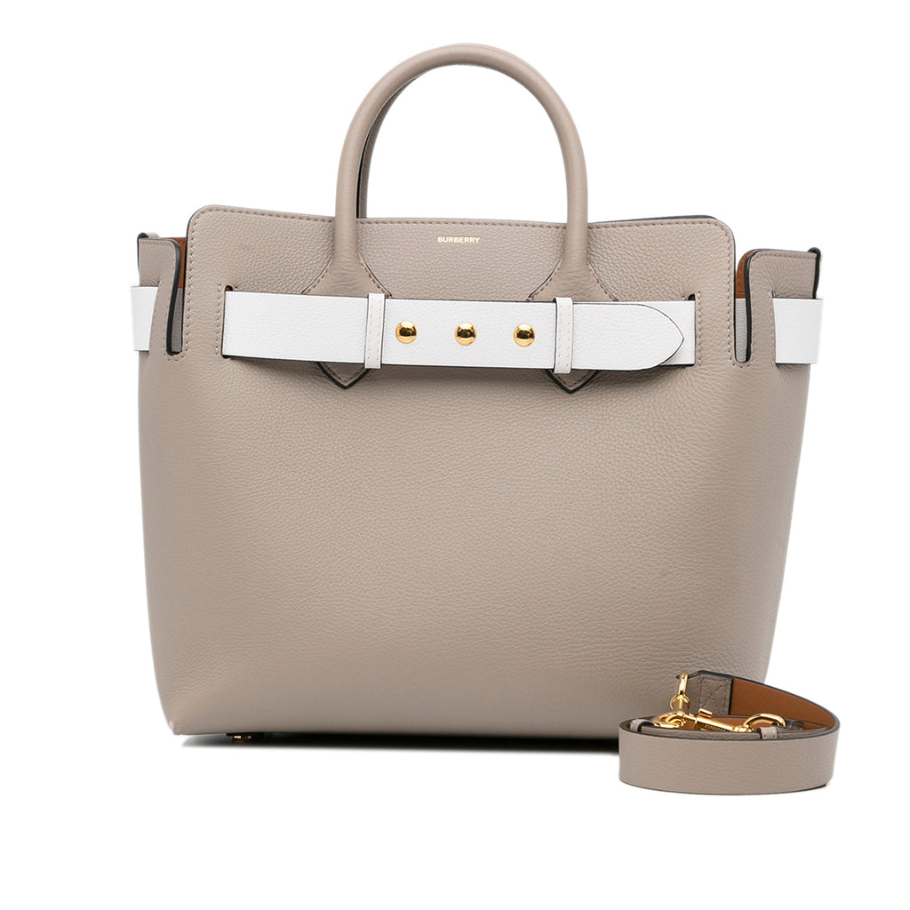 Burberry Belt Handbag Medium Light Brown Leather