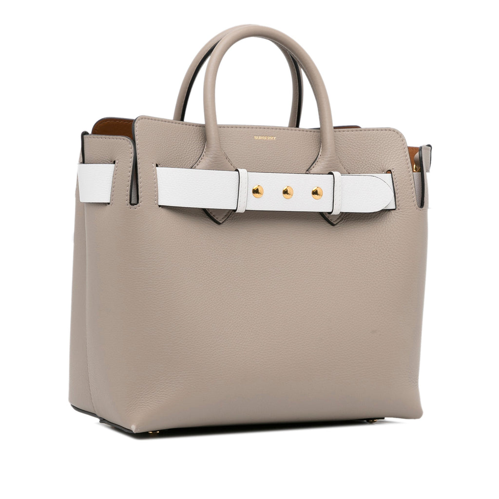 Burberry Belt Handbag Medium Light Brown Leather