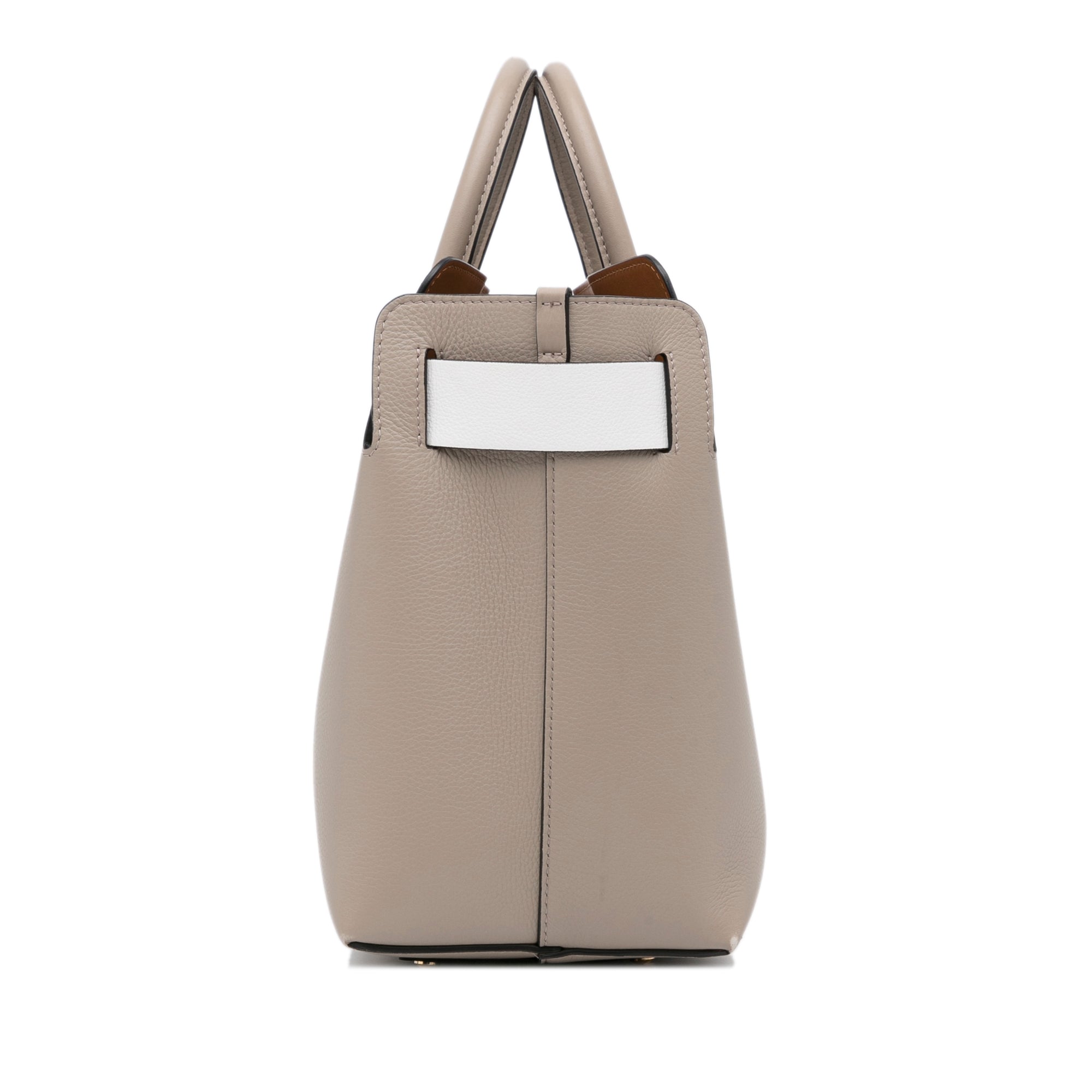 Burberry Belt Handbag Medium Light Brown Leather
