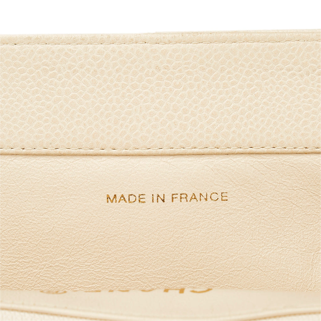 Chanel CC Tote Bag White Caviar